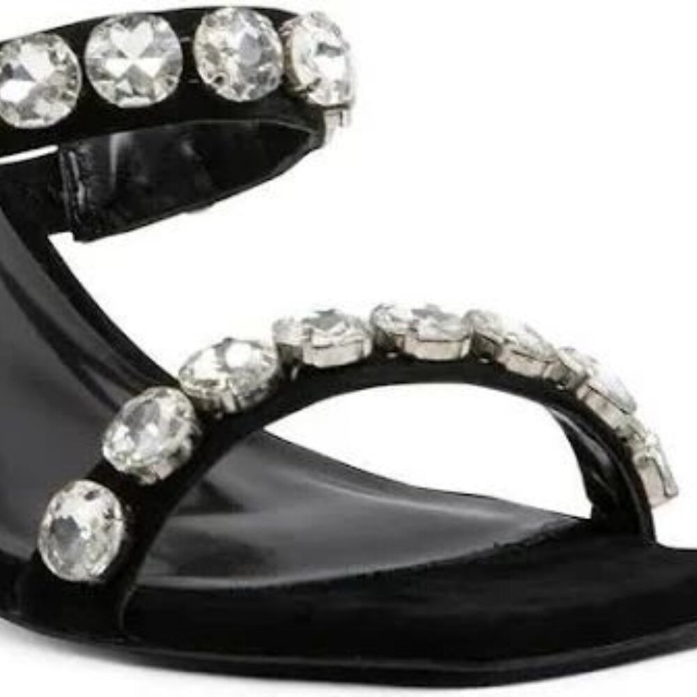 Steve Madden Black Rhinestone Sandals Size 7 - Picture 7 of 8